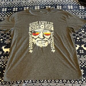 Gray Graphic T-Shirt with Willie Design